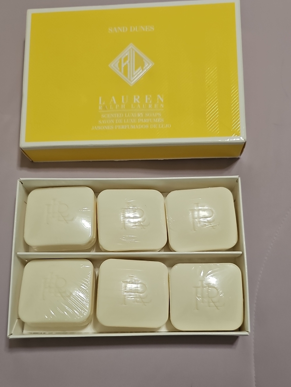 Lauren Ralph Lauren Sand Dunes Luxury Soap Set - Yellow Box, Cream Bars